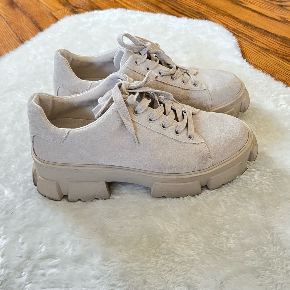 Steve Madden Michigan Chunky Platform Suede Leather Sneakers Sz 10 - Picture 4 of 11